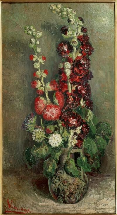 Vase with Rose Mallows by Vincent van Gogh